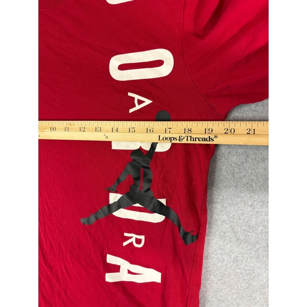 Jordan Mens Red Graphic T-Shirt Jumpman Logo Short Sleeve BV0086-687 Size S